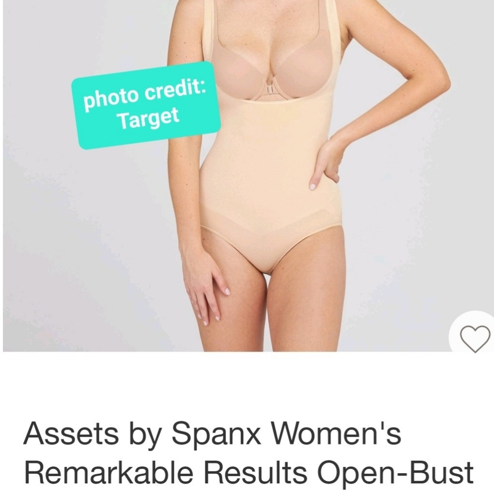 Assets by Spanx open-bust bodysuit, size 1X, never worn, tags on, color Naked